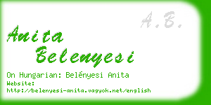 anita belenyesi business card